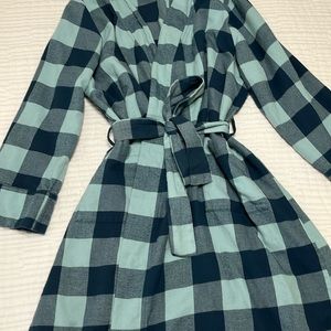 Pact Fireside Flannel Robe ~ women’s size large ~ blue